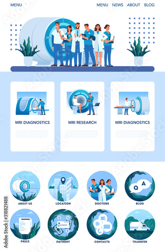 MRI clinic website concept. Medical research and diagnosis.