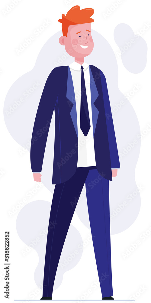 Redhead employee standing confidently Redhead employee standing confidently