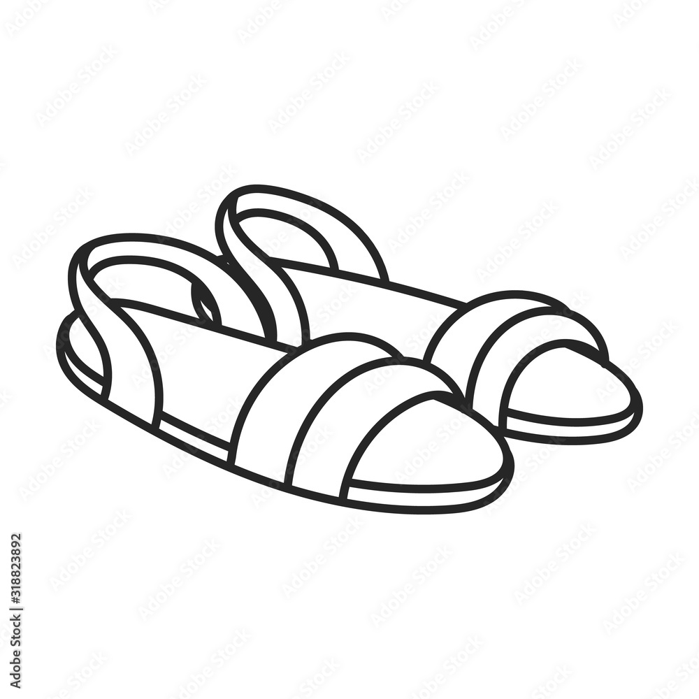 Sandal vector icon.Line vector icon isolated on white background sandal . Sandal vector icon.Line vector icon isolated on white background sandal .