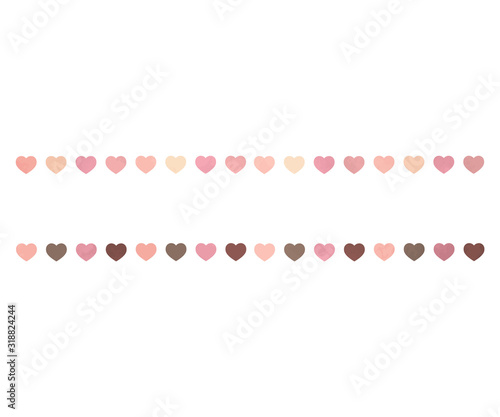 かわいいハートのライン/装飾/見出し/背景/バレンタイン/素材