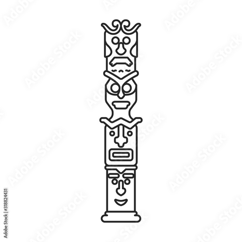 Totem vector icon.Line vector icon isolated on white background totem.