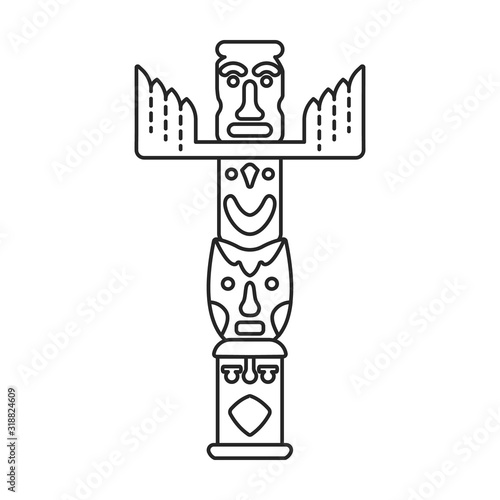 Totem vector icon.Line vector icon isolated on white background totem.