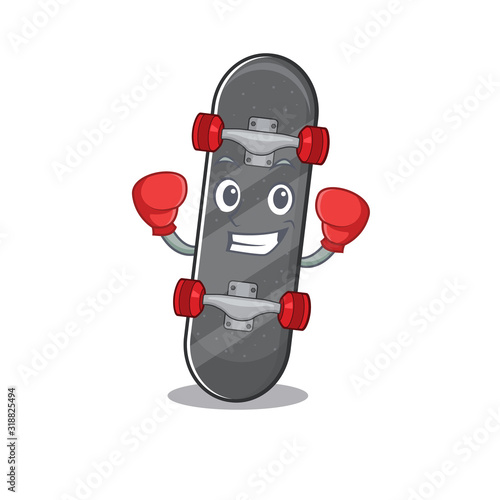 Sporty Boxing skateboard mascot with character style
