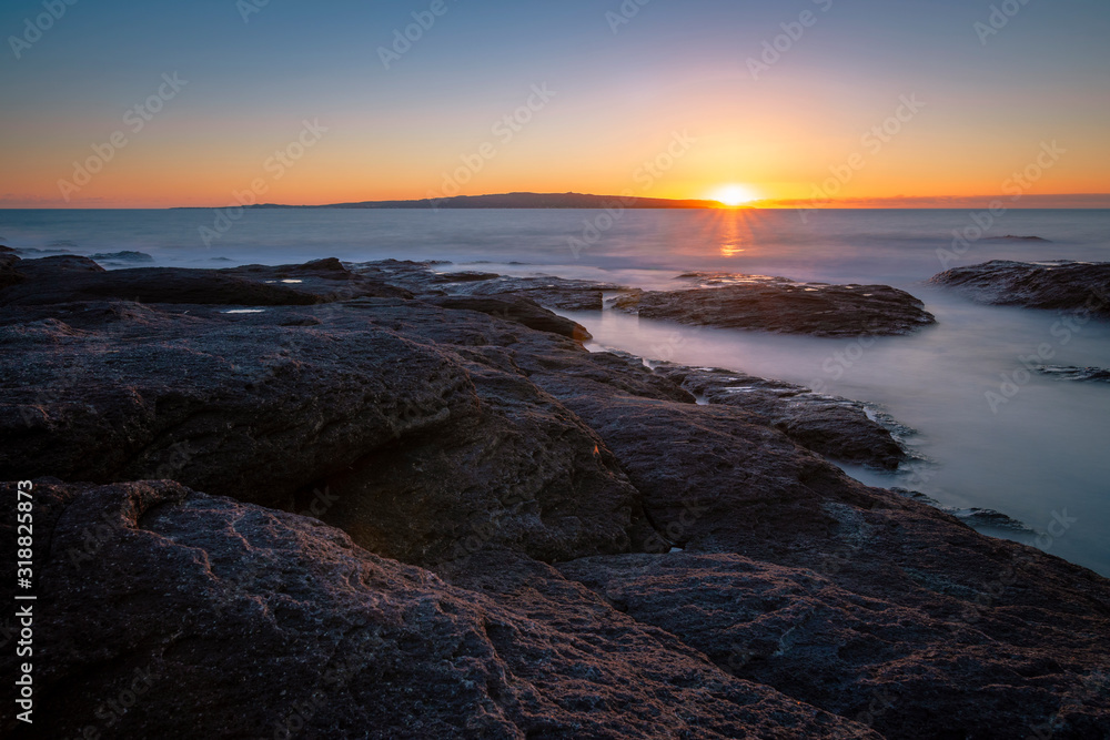 Portoscuso at sunset on a November day, sardinia, Italy