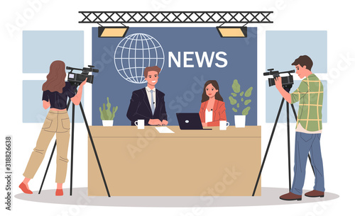 Couple of news anchors