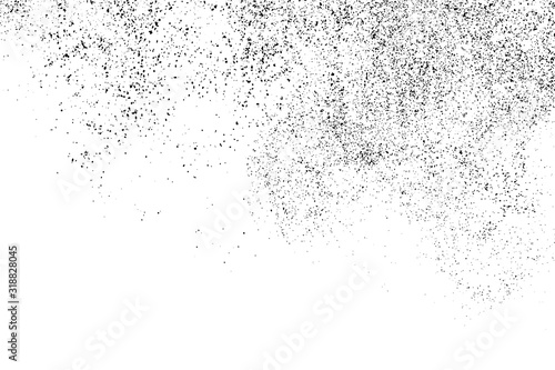 Black Grainy Texture Isolated On White Background. Dust Overlay. Dark Noise Granules. Digitally Generated Image. Vector Design Elements, Illustration, Eps 10.