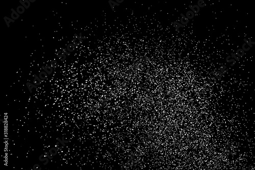 Water Splash Texture Isolated On Black Background. Vector Overlay Elements. Digitally Generated Image. Illustration, Eps 10.