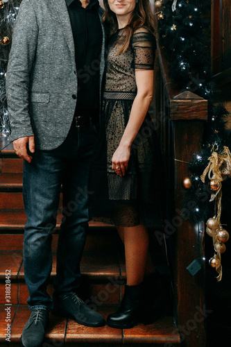 Couple Standing next to Stairs
