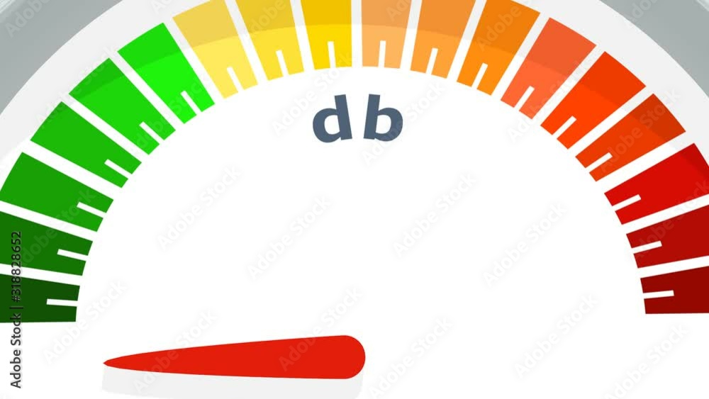 A device for measuring the sound intensity in decibels. Infographic