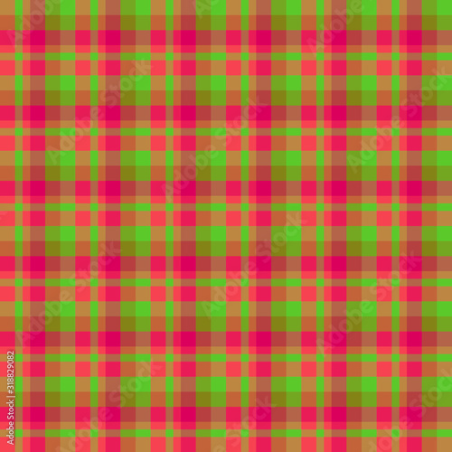 Seamless pattern in charming creative bright pink and green colors for plaid, fabric, textile, clothes, tablecloth and other things. Vector image.