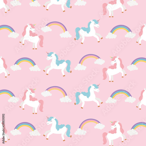 unicorns and rainbows fantasy magic dream cute cartoon