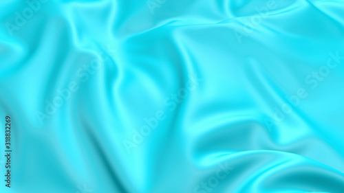 Wallpaper Mural 3D render beautiful folds of light blue silk in full screen, like a beautiful clean fabric background. Simple soft background with smooth folds like waves on a liquid surface. Torontodigital.ca