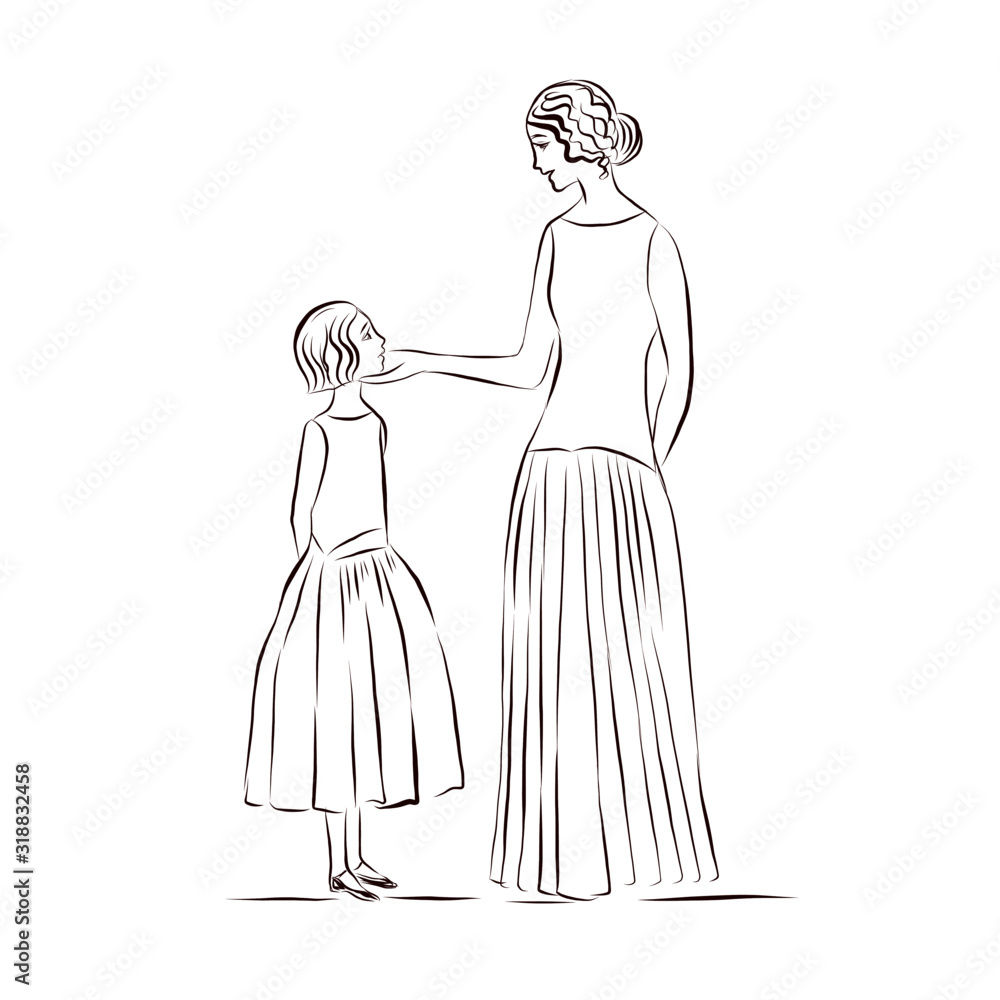 mom and daughter are standing nearby mom and daughter are standing nearby