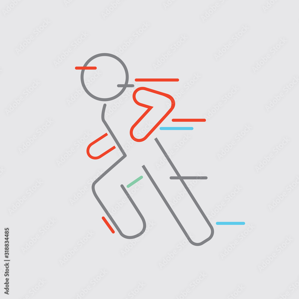 Abstract Running Man Line Icon Vector Illustration Abstract Running Man Line Icon Vector Illustration