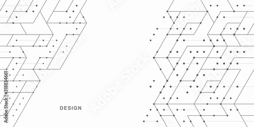 Abstract geometric technological background. Vector creative design.