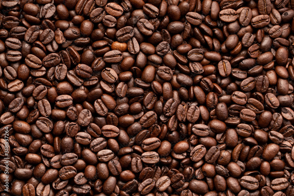 A background from coffee beans, roasted beans