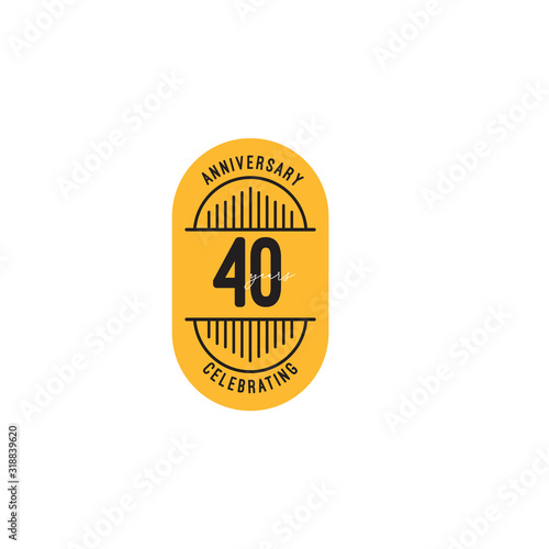 40 Years Anniversary Celebrations Retro Vector Template Design Illustration