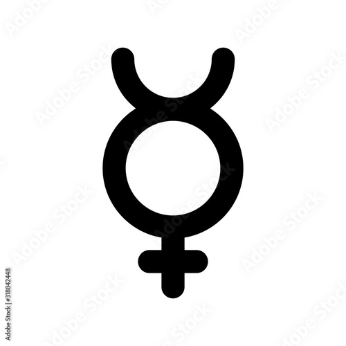 Mercury symbol, planet sign icon, vector illustration