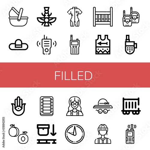 Set of filled icons