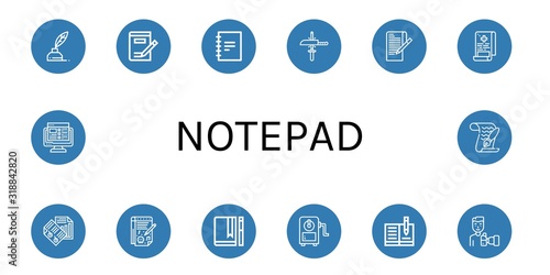 notepad icon set