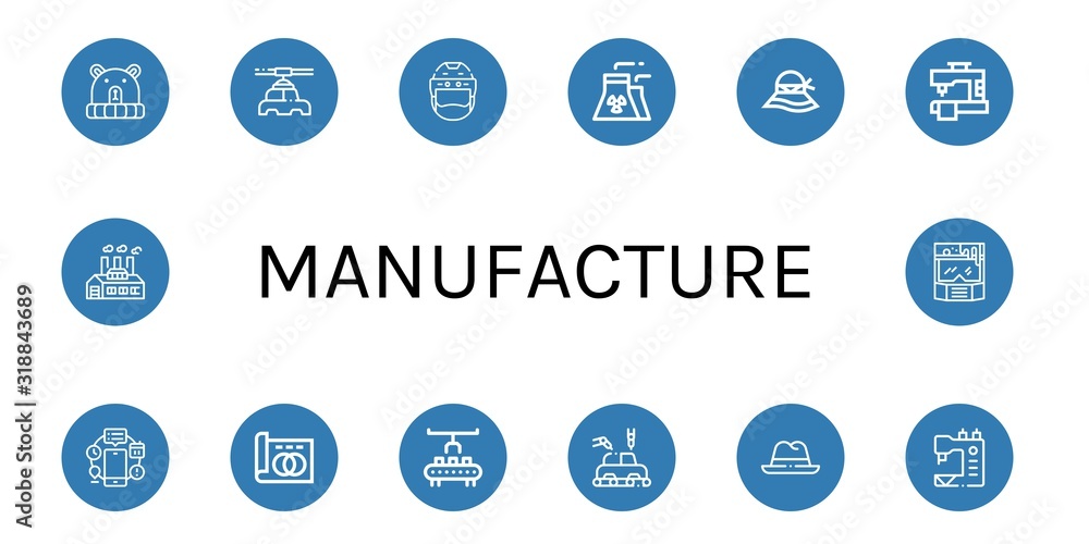 Set of manufacture icons Set of manufacture icons