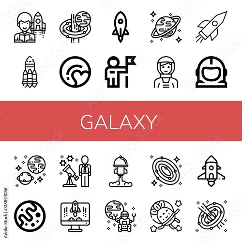 Set of galaxy icons