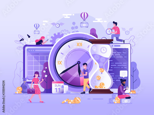 Time is Money Business Concept in Flat
