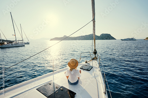 Fototapeta Luxury travel on the yacht