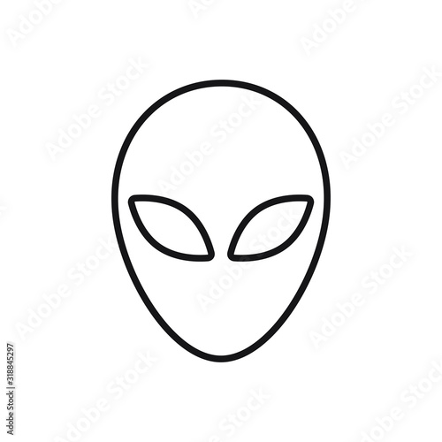 Space Alien head icon illustration