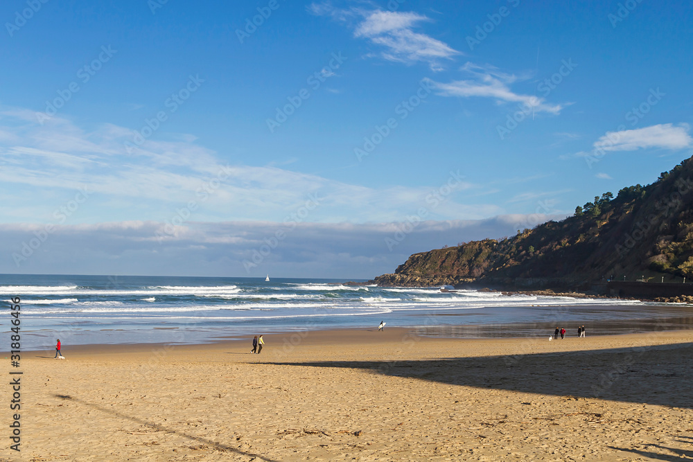 A panoramic image of Donostia city in the Basque Country, Spain