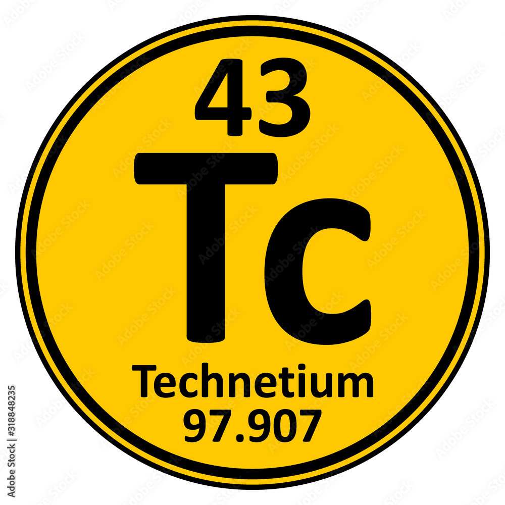 Periodic table element technetium icon. Periodic table element technetium icon.