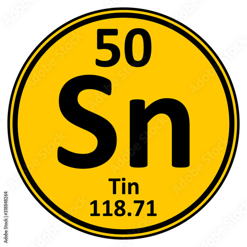 Periodic table element tin icon.