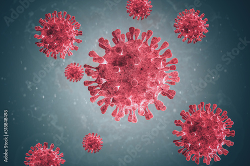 Omicron variant. Coronavirus. Microscopic images of the virus. 