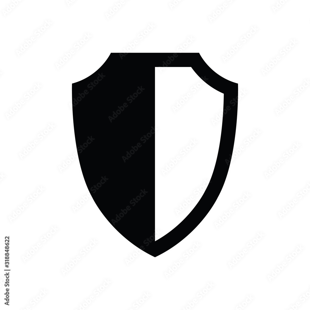 shield icon. Black shield silhouette shield icon. Black shield silhouette