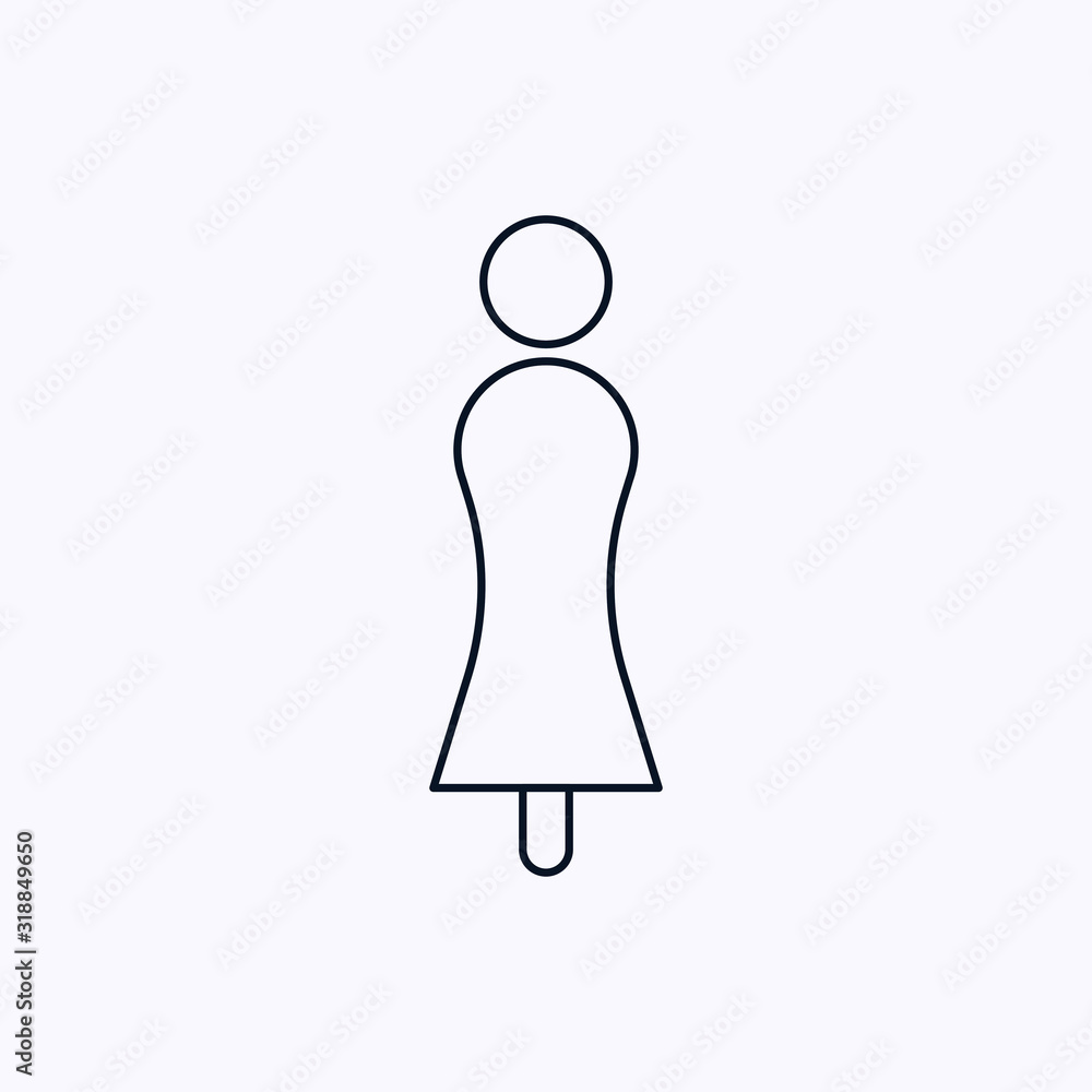 Obraz premium Tiny woman icon isolated on white background