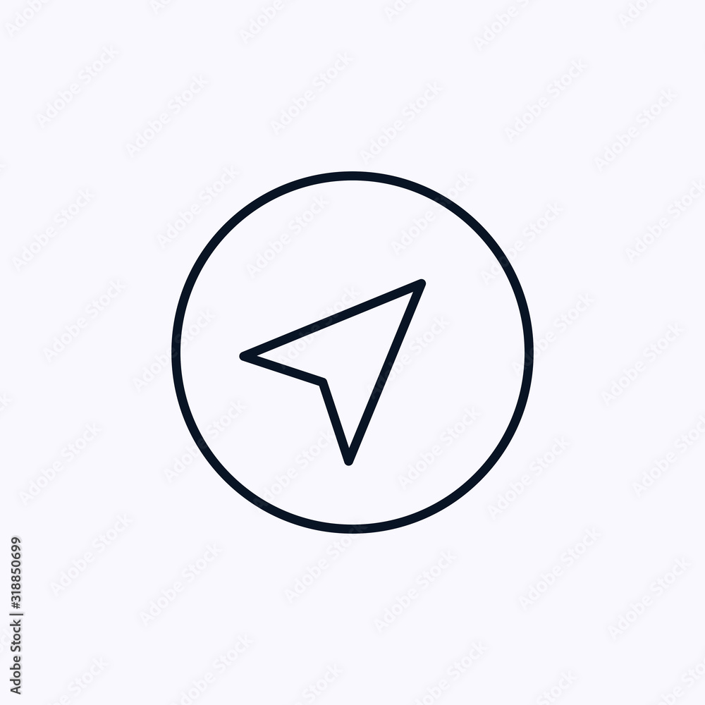 Compass pointer icon isolated on white background Compass pointer icon isolated on white background