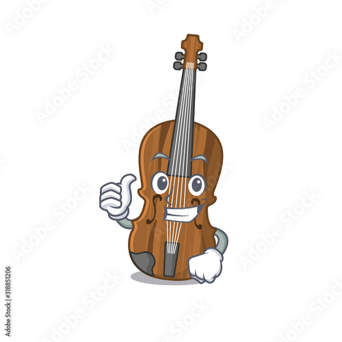 Cheerfully violin making the Thumbs up gesture