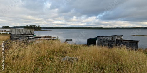 Autumn fishing in Karelia  nature and landscapes of Karelia. Beautiful panorama.