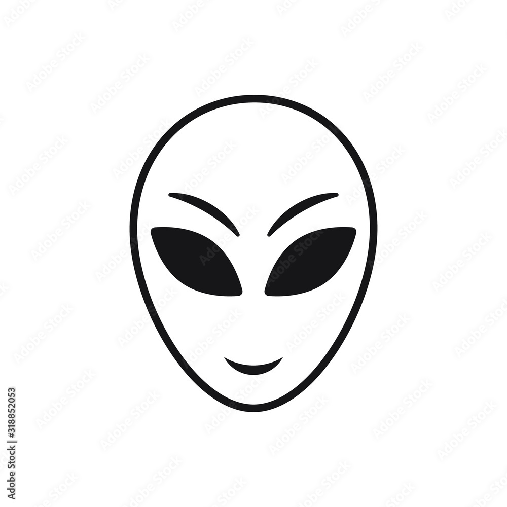 Space Alien head icon, vector illustration Space Alien head icon, vector illustration
