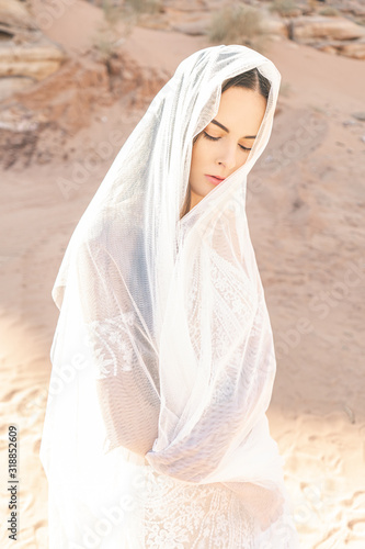 Lovely bride on the desert