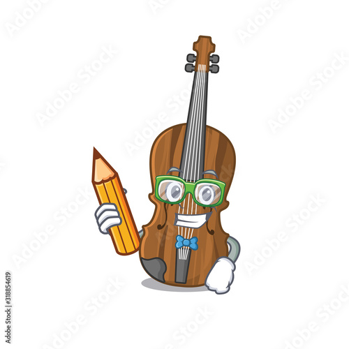 A picture of Student violin character holding pencil