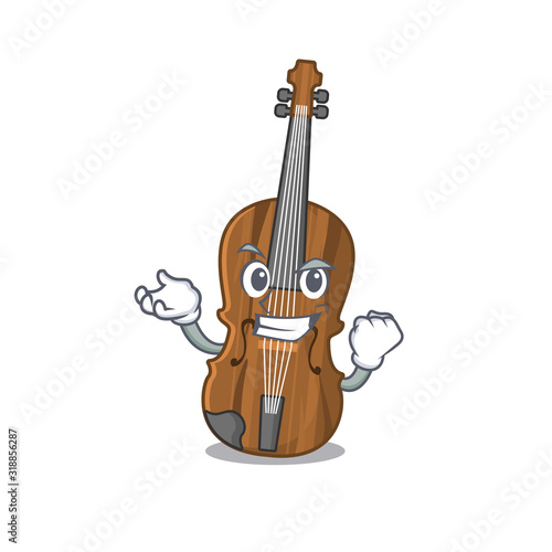 Happy confident Successful violin cartoon character style