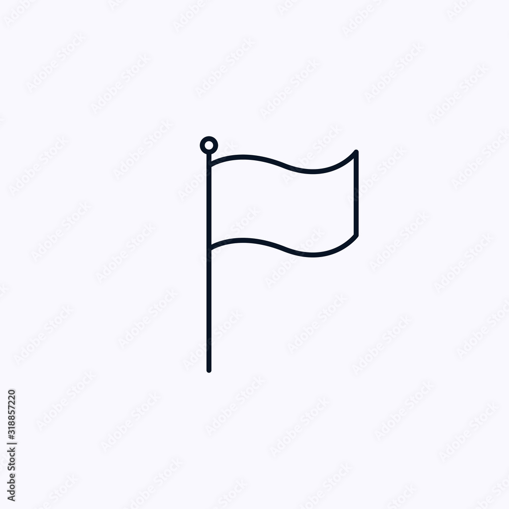 Waving flag icon isolated on white background Waving flag icon isolated on white background