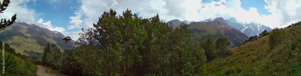Naklejka premium the beautiful green of the Caucasus mountains