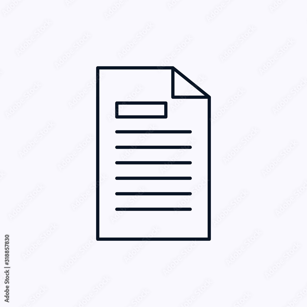 Document icon isolated on white background Document icon isolated on white background