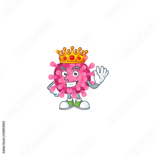 A stunning of corona virus stylized of King on cartoon mascot style