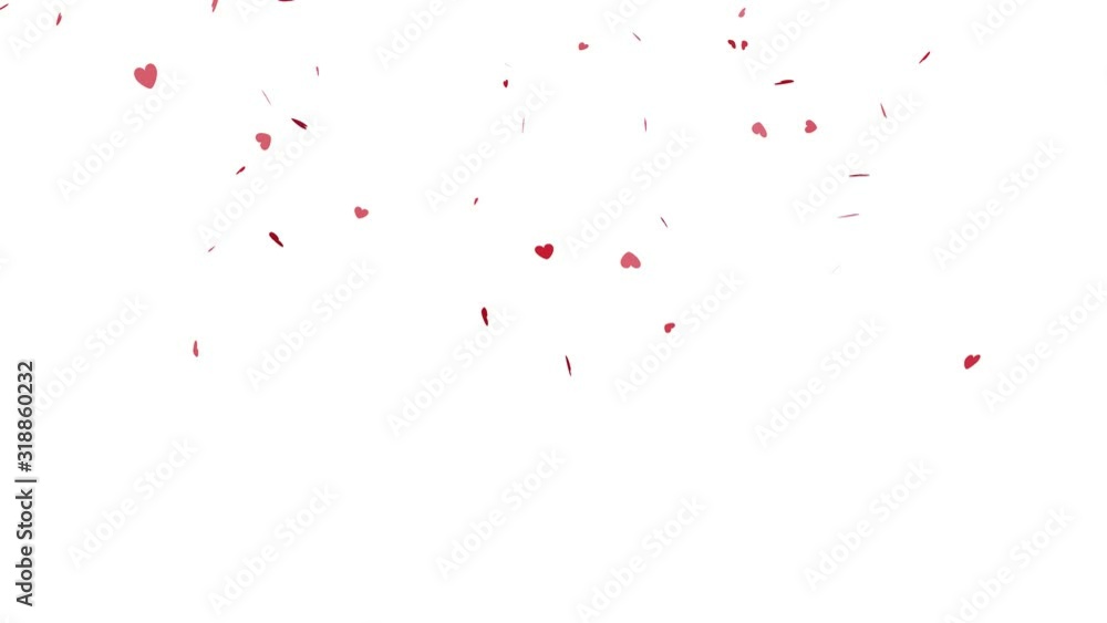Red Hearts Animation for Valentines Day on White Background Red Hearts Animation for Valentines Day on White Background