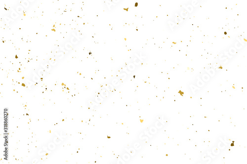 Gold Glitter Texture Isolated On White. Amber Particles Color. Celebratory Background. Golden Explosion Of Confetti. Design Element. Digitally Generated Image. Vector Illustration, Eps 10.