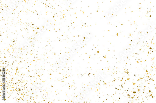 Gold Glitter Texture Isolated On White. Amber Particles Color. Celebratory Background. Golden Explosion Of Confetti. Design Element. Digitally Generated Image. Vector Illustration, Eps 10.