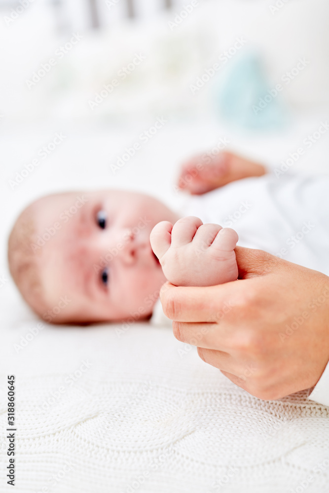 Newborn baby grabs the hand Stock Photo Adobe Stock